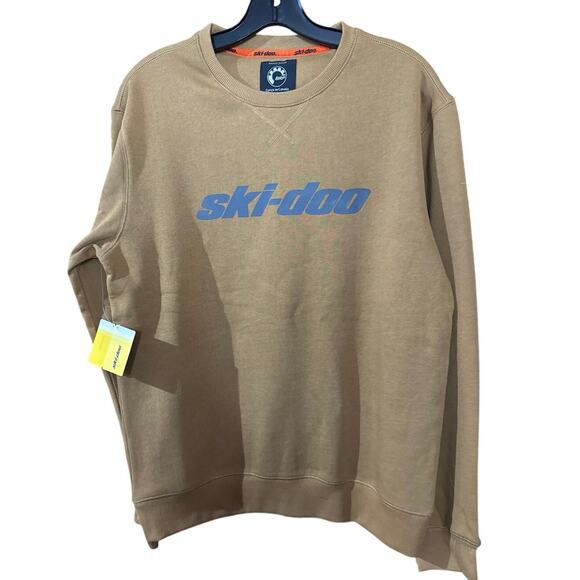 Brand New BRP Ski-Doo Men's Size Small Essentials Crewneck Sweater Khaki - Picture 3 of 6